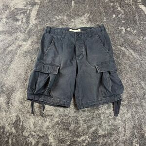 SOLD Vtg Abercrombie & Fitch Cargo Paratrooper Shorts Navy Blue Men's 30 9.5"
